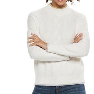 NWT POPSUGAR Cable-Knit Sweater White Size XXL